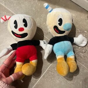 Cuphead and Mugman Video Game Plush Figures Lot of 2 Plushies